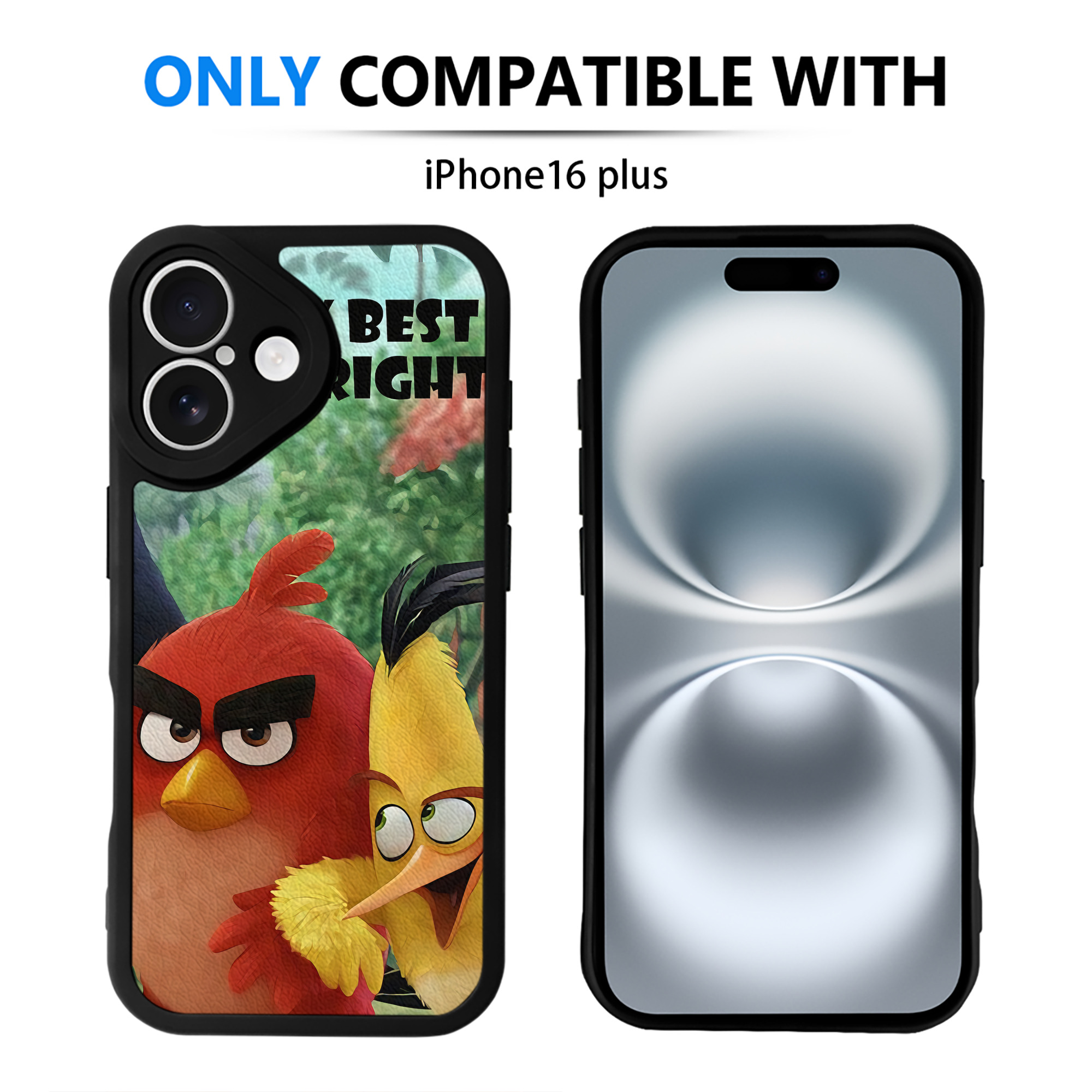 （画像用） Angry Birds アングリーバード 【iPhone 16シリーズ対応】シリコンスマホケース（レザー調） 材質：シリコン